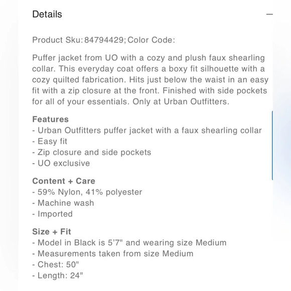 Urban Outfitters Army Green Puffer Jacket Duckie Faux Shearling Collar Coat NWOT - Picture 6 of 11